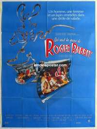 g189 WHO FRAMED ROGER RABBIT French one-panel movie poster '88 Zemeckis