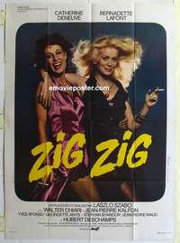 g191 ZIG-ZAG French one-panel movie poster '75 sexy Catherine Deneuve!