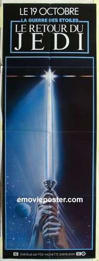 g005 RETURN OF THE JEDI French door panel movie poster '83 George Lucas classic!