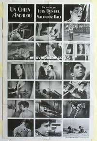 g015 UN CHIEN ANDALOU French 31x47 movie poster '68 Luis Bunuel & Dali