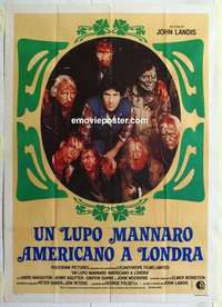 g195 AMERICAN WEREWOLF IN LONDON Italian one-panel movie poster '81 Landis