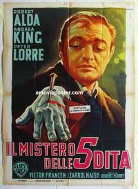g200 BEAST WITH FIVE FINGERS Italian one-panel movie poster '47 Peter Lorre