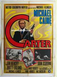 g220 GET CARTER Italian one-panel movie poster '71 Michael Caine, Ekland