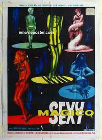 g253 SEXY MAGICO Italian one-panel movie poster '63 shocking Italian sex-umentary!
