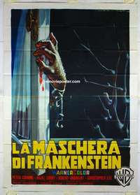g279 CURSE OF FRANKENSTEIN Italian two-panel movie poster '57 Peter Cushing