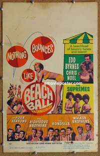 g330 BEACH BALL window card movie poster '65 Byrnes, Noel, Supremes