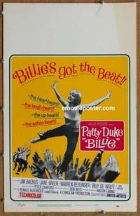 g340 BILLIE window card movie poster '65 Patty Duke, Backus, Jane Greer