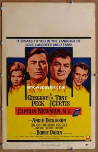 g361 CAPTAIN NEWMAN MD window card movie poster '64 Gregory Peck, Curtis