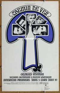 g373 CHEMIN DE FER window card movie poster '69 Georges Feydeau, French play!