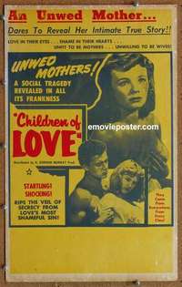 g375 CHILDREN OF LOVE window card movie poster '53 Etchika Choureau