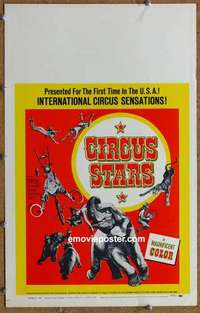 g379 CIRCUS STARS window card movie poster '60 Popov the Clown