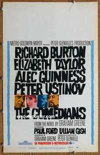 g386 COMEDIANS window card movie poster '67 Richard Burton, Liz Taylor