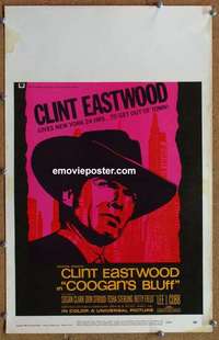g388 COOGAN'S BLUFF window card movie poster '68 cool Clint Eastwood image!