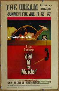 g403 DIAL M FOR MURDER window card movie poster '54 Grace Kelly, Hitchcock
