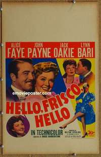 g461 HELLO, FRISCO, HELLO window card movie poster '43 Alice Faye, Payne