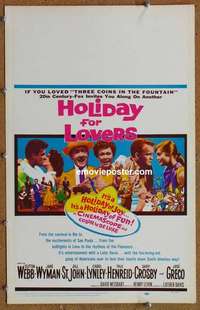 g466 HOLIDAY FOR LOVERS window card movie poster '59 Clifton Webb, Jane Wyman