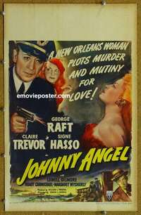 g492 JOHNNY ANGEL window card movie poster '45 George Raft, Claire Trevor