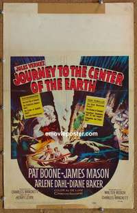 g494 JOURNEY TO THE CENTER OF THE EARTH window card movie poster '59 Verne