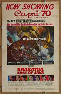 g504 KRAKATOA EAST OF JAVA window card movie poster '69 Schell, Cinerama!