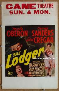 g518 LODGER window card movie poster '43 Laird Cregar as Jack the Ripper!