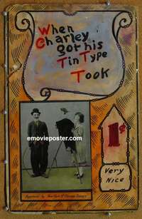g525 MAKING A LIVING local theater window card movie poster '14 Charlie Chaplin