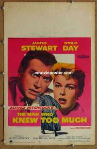 g527 MAN WHO KNEW TOO MUCH window card movie poster '56 Jimmy Stewart