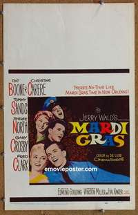 g529 MARDI GRAS window card movie poster '58 Pat Boone, Christine Carere