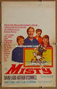 g539 MISTY window card movie poster '61 David Ladd, horses!