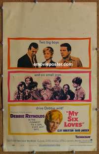 g547 MY 6 LOVES window card movie poster '62 Debbie Reynolds, Robertson