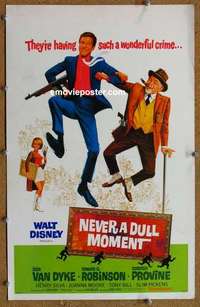 g552 NEVER A DULL MOMENT window card movie poster '68 Walt Disney