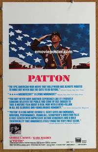 g570 PATTON window card movie poster '70 George C. Scott classic!