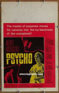 g586 PSYCHO window card movie poster '60 Leigh, Perkins, Hitchcock