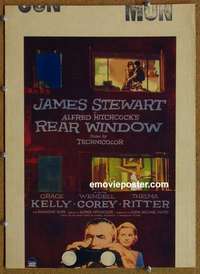 g592 REAR WINDOW window card movie poster '54 Alfred Hitchcock, Jimmy Stewart