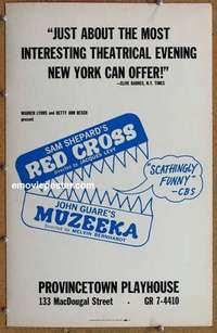 g594 RED CROSS/MUZEEKA window card movie poster c60s stage plays!
