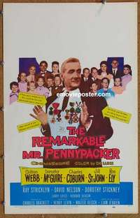 g597 REMARKABLE MR PENNYPACKER window card movie poster '59 Clifton Webb