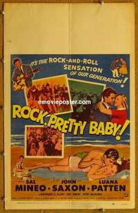 g601 ROCK PRETTY BABY window card movie poster '57 Sal Mineo, rock 'n roll!