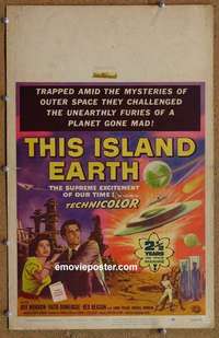 g653 THIS ISLAND EARTH window card movie poster '55 sci-fi classic, Morrow