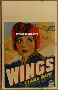 g699 WINGS window card movie poster '27 Clara Bow, Buddy Rogers, Arlen