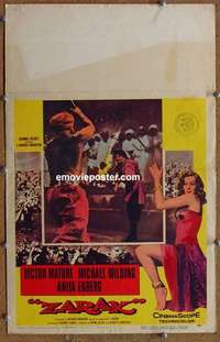 g712 ZARAK window card movie poster '56 Anita Ekberg, Victor Mature