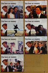 j085 FOR LOVE OR MONEY 7 English movie lobby cards '93 M.J. Fox