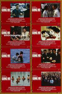 j277 GUNG HO 8 English movie lobby cards '86 Michael Keaton, Howard
