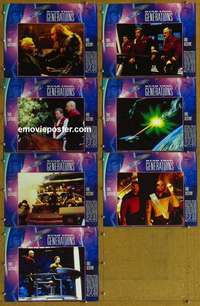j189 STAR TREK: GENERATIONS 7 English movie lobby cards '94 Shatner