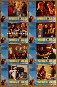 j352 WAYNE'S WORLD 2 8 English movie lobby cards '93 Mike Myers, Carvey
