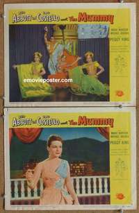 h015 ABBOTT & COSTELLO MEET THE MUMMY 2 movie lobby cards '55 spooky!