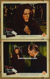 h016 ADDRESS UNKNOWN 2 movie lobby cards '44 William Cameron Menzies