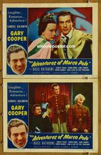 h017 ADVENTURES OF MARCO POLO 2 movie lobby cards R54 Gary Cooper