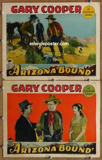 h024 ARIZONA BOUND 2 movie lobby cards '27 Gary Cooper
