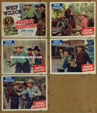 h750 ARIZONA TERRITORY 5 movie lobby cards '50 Whip Wilson, Andy Clyde