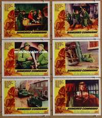 h871 ARMORED COMMAND 6 movie lobby cards '61 1st Burt Reynolds!