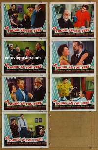 j036 AS YOUNG AS YOU FEEL 7 movie lobby cards '51 Monty Woolley